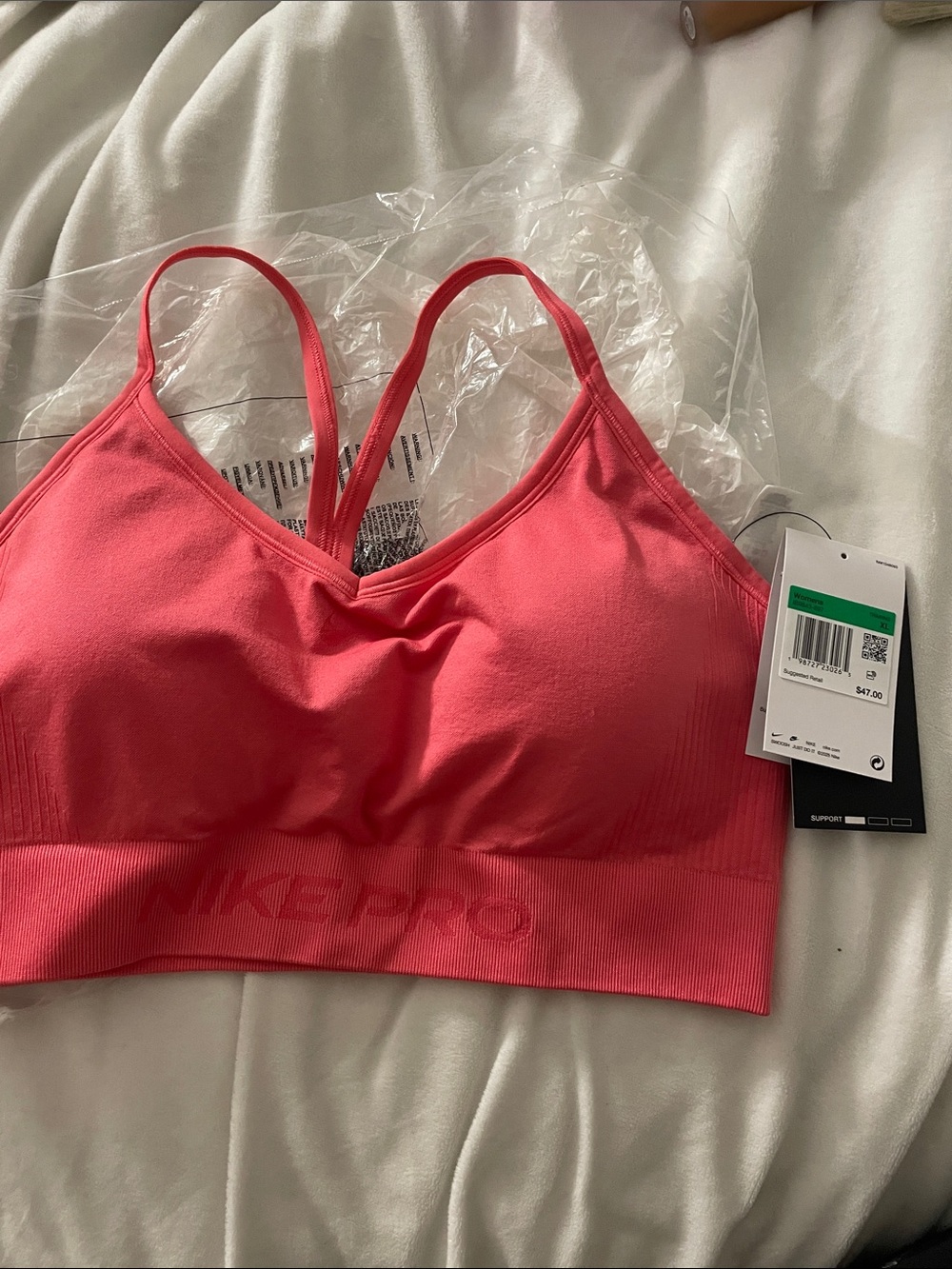Nike Pro Coral-Pink Light Support Strappy Sports Bra